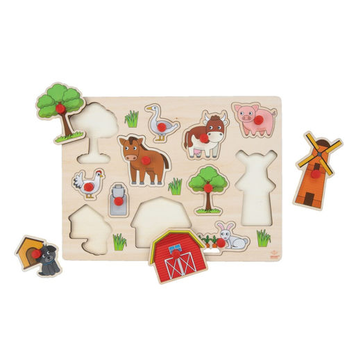 Picture of Puzzle Board Farm Button Puzzle 30X22 Cm